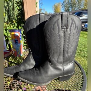 Nocona Men’s Black Leather Cowboy Boots Style NL1114